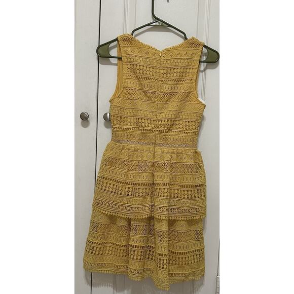 Francesca’s Dress New Size XS Yellow Crochet Bright Spring Summer Coquette - Picture 6 of 13